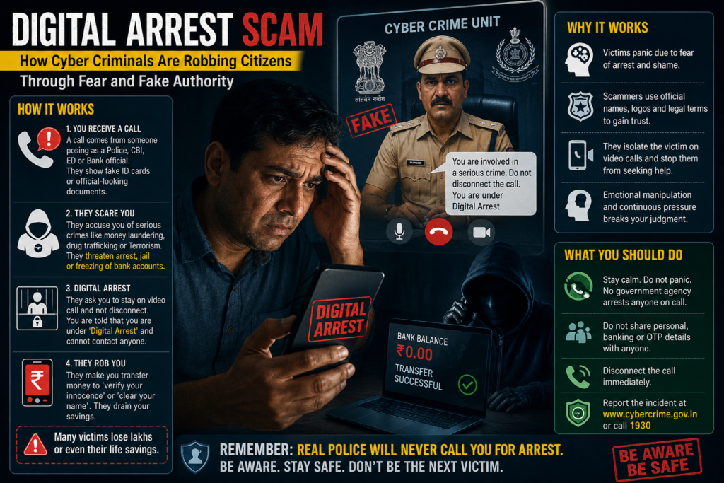 Digital Arrest Scam in India: How Cyber Criminals Are Robbing Citizens Through Fear and Fake Authority